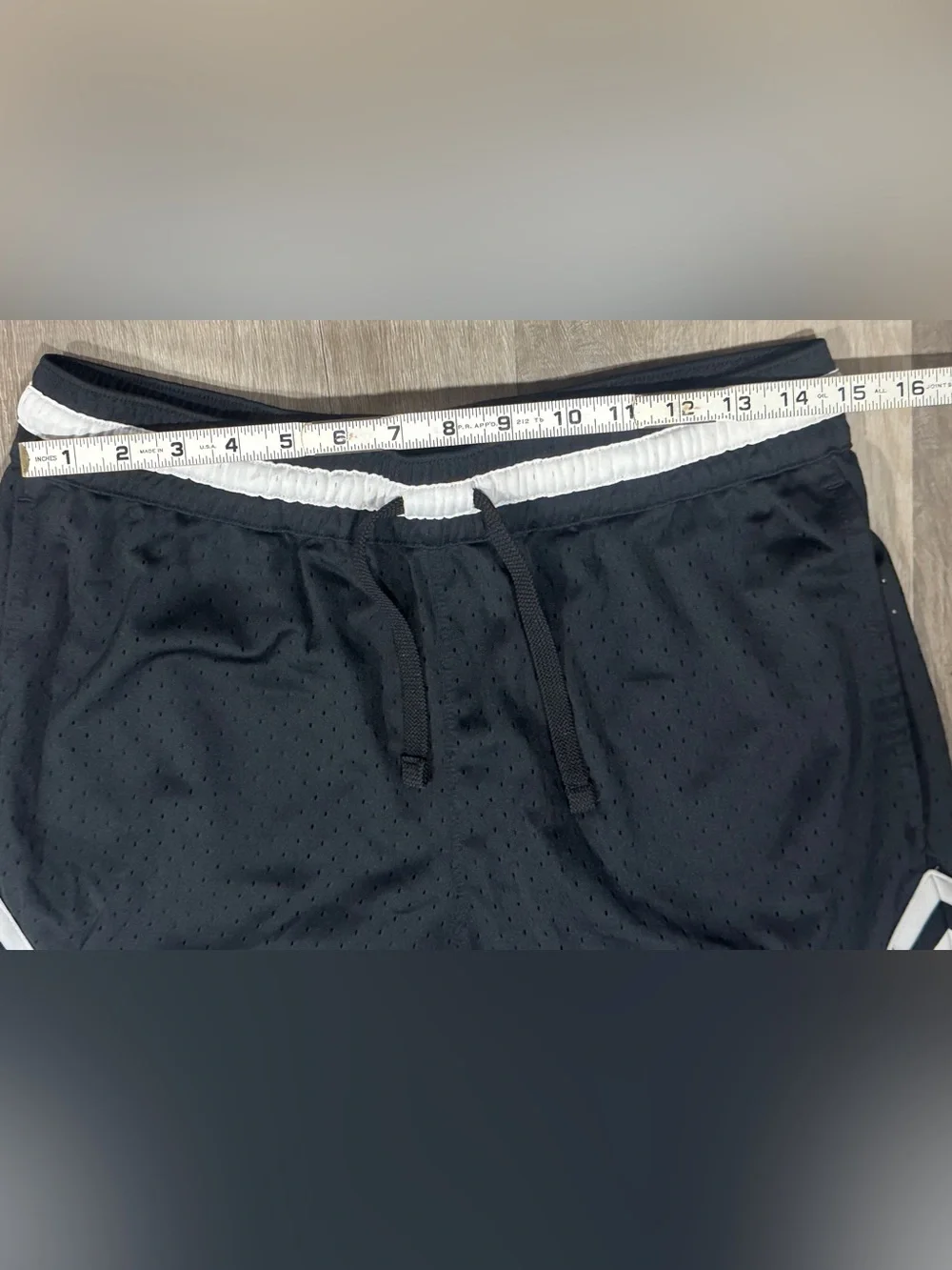 Jordan Black Mesh Athletic Shorts with White Trim
